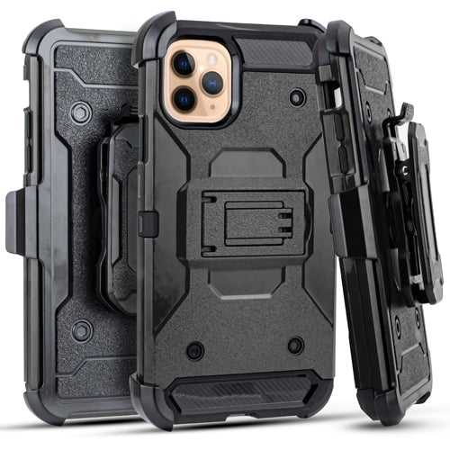 GSA Tough Hybrid Kickstand Case Holster For iPhone 11 Pro Max (6.5") -Black