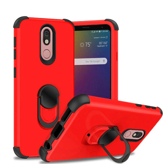 GSA King Hybrid Case w/Ring Stand For LG Stylo 5 - Red/Black
