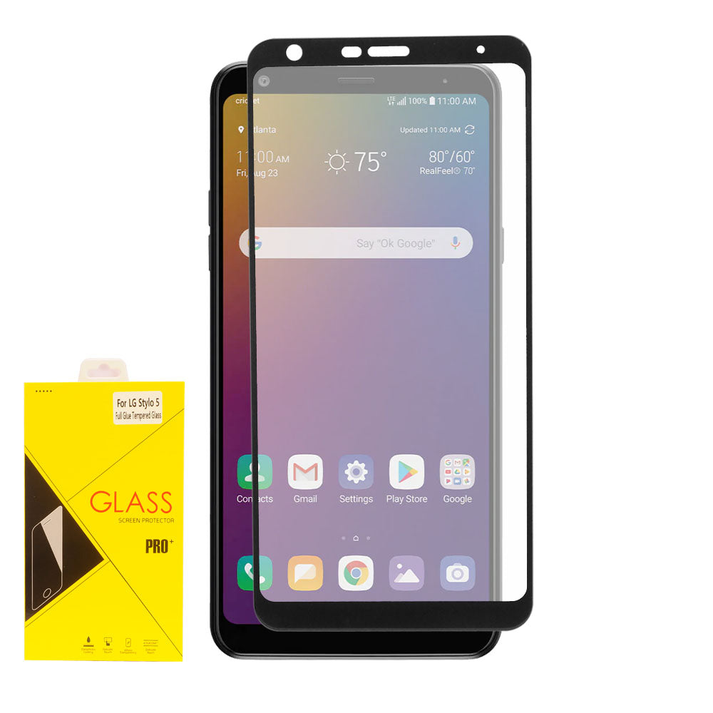 GSA Full Glue Tempered Glass Screen Protector w/Black Border For LG Stylo 5