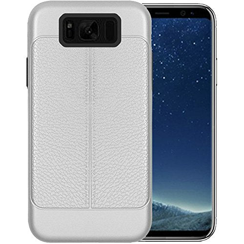 GSA Leather Design Hybrid Case For Samsung Galaxy S8 - Silver