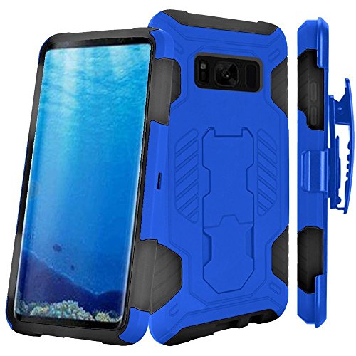 GSA Supercoil Hybrid Kickstand Case w/Holster For Samsung Galaxy S8 - Dark Blue/Black