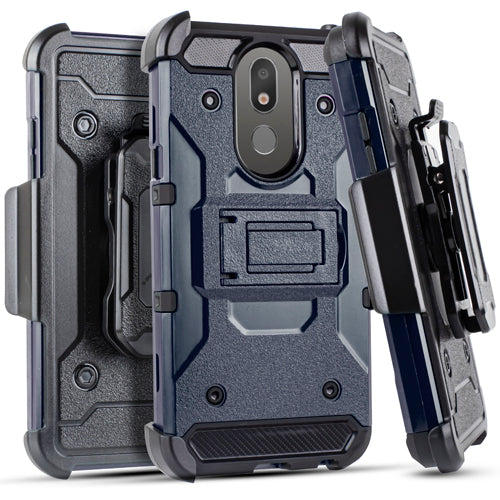 GSA Tough Holster Case w/Kickstand for LG Aristo 4 Plus - Blue Black