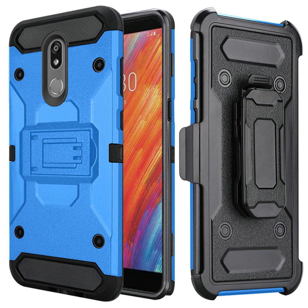 GSA Tough Holster Case w/Kickstand for LG Aristo 4 Plus - Blue Black