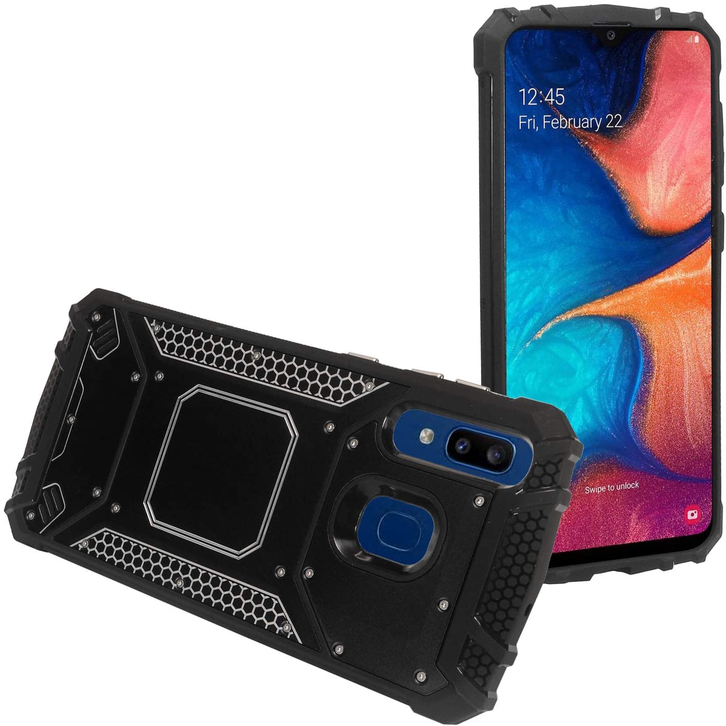 GSA Screw Metal Jacket Case for Samsung A20/A50 - Black