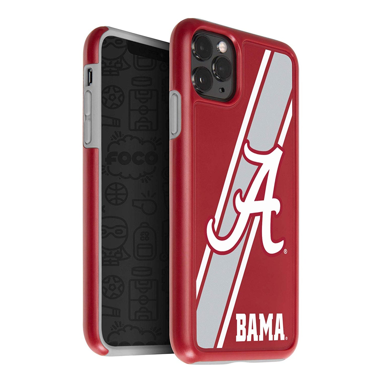 FOCO NCAA Alabama Crimson Tide Hybrid Case for iPhone 11 Pro, X & XS (5.8")