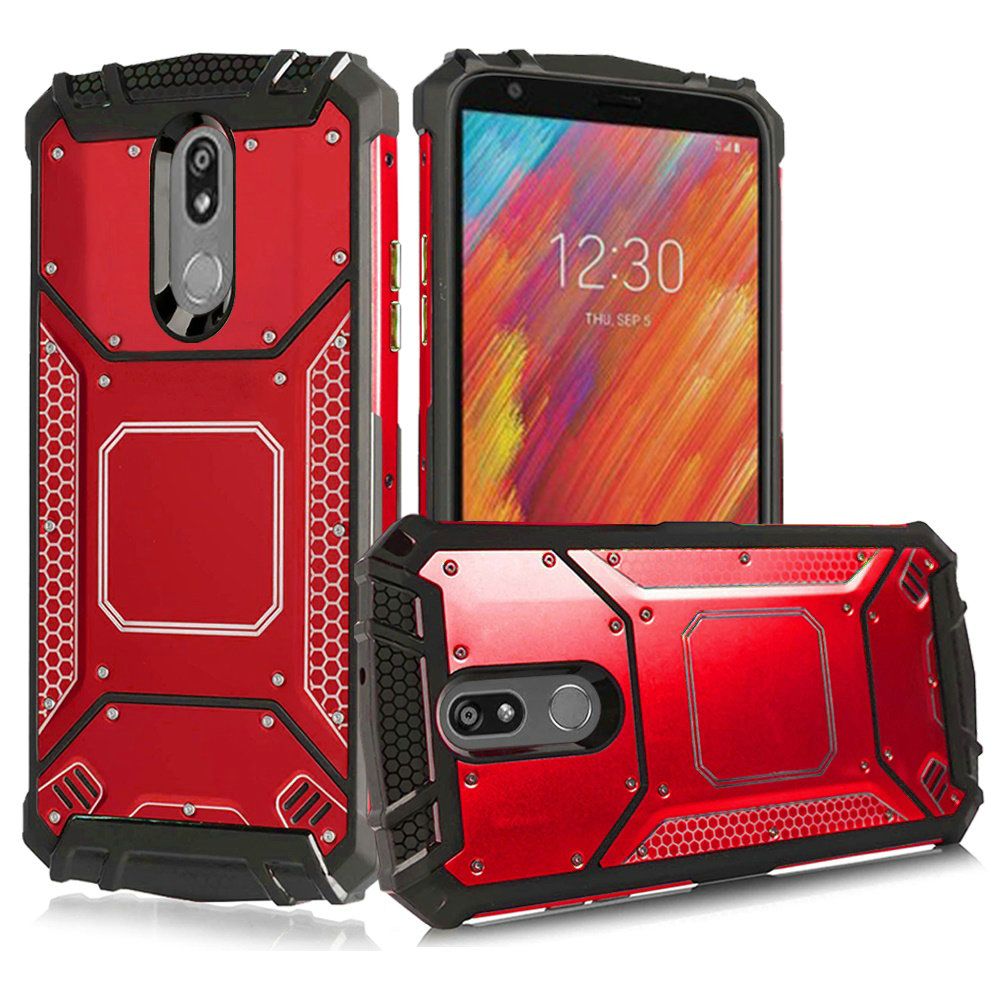 GSA Screw Metal Jacket Hybrid Case for LG Aristo 4 Plus - Red/Black