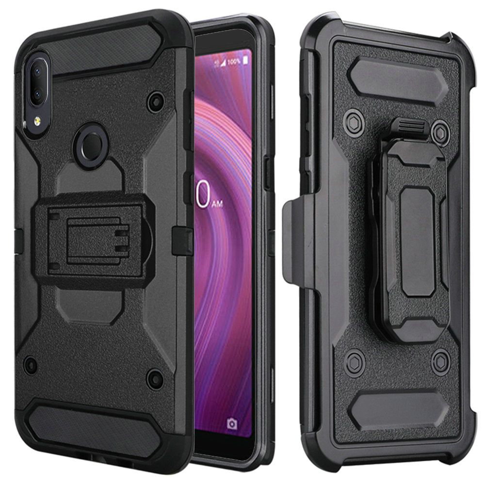 GSA Robust Holster Case w/Kickstand for Alcatel 3V(2019) - Black