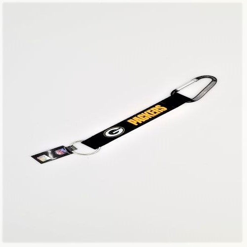 Aminco NFL Green Bay Packers Black Carabiner Lanyard Keychain