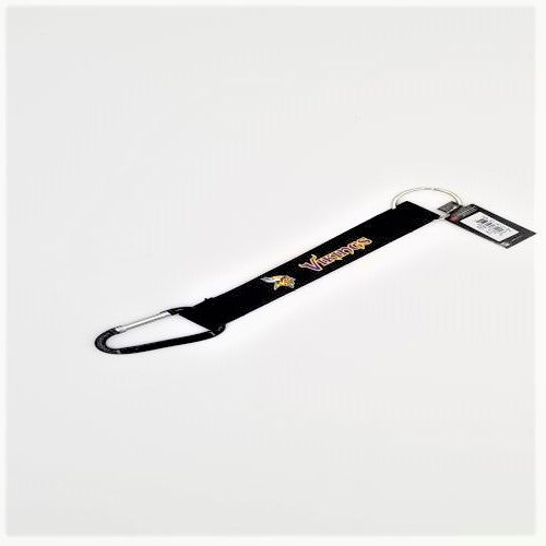 Aminco NFL Minnesota Vikings Black Carabiner Lanyard Keychain