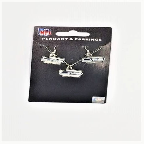 Aminco NFL Officially Licensed Seattle Seahawks State Earring/Necklace Set