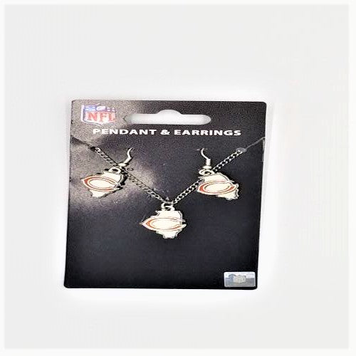 Aminco NFL Officially Licensed Chicago Bears State Earring/Necklace Set