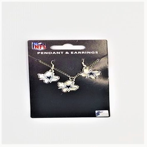 Aminco NFL Officially Licensed Dallas Cowboys State Earring/Necklace Set