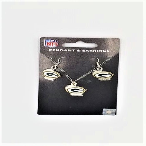 Aminco NFL Officially Licensed Green Bay Packers State Earring/Necklace Set