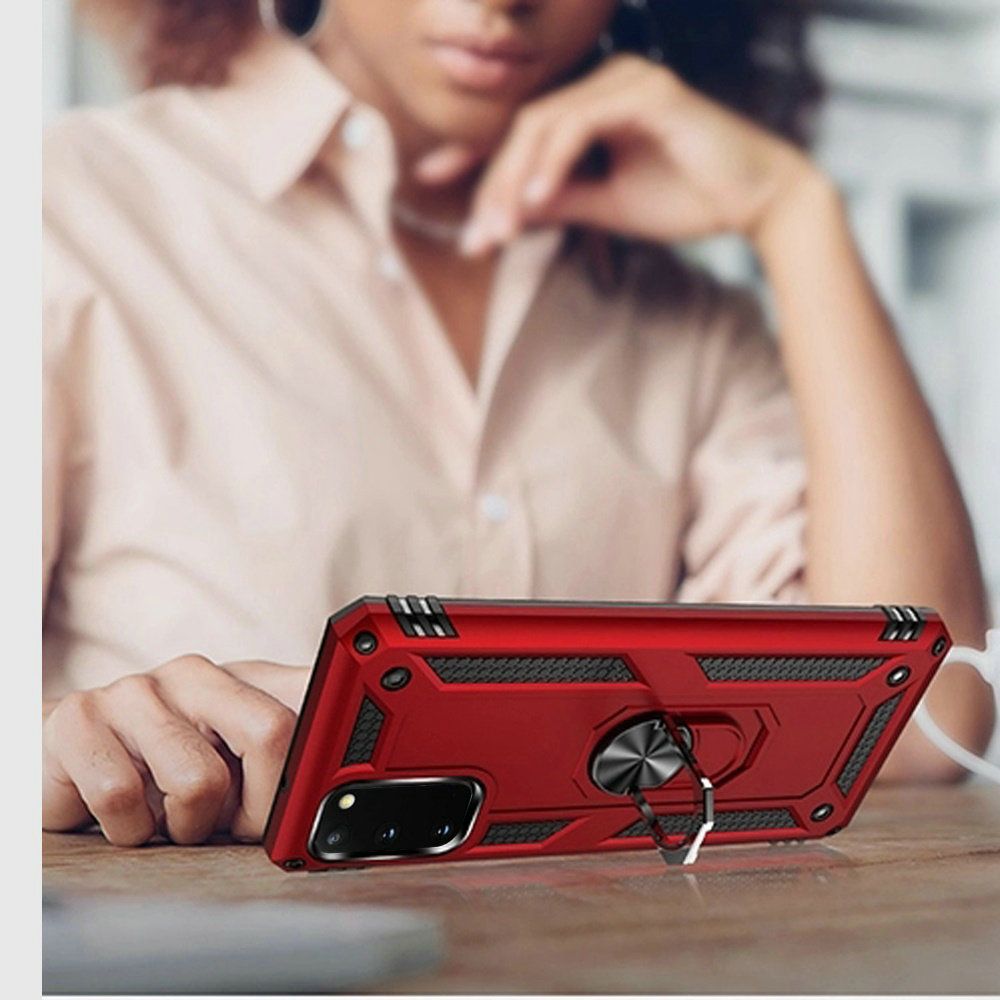 GSA Slim Shockproof Case w/Ring Stand for Samsung Galaxy S20 (6.2") Red