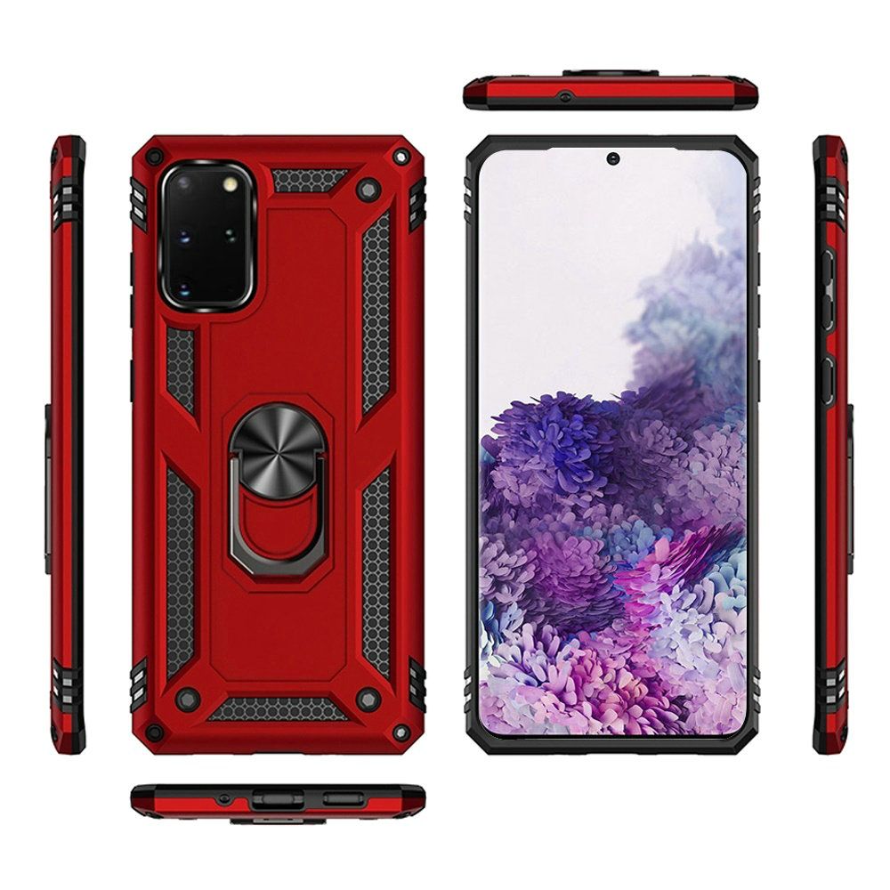 GSA Slim Shockproof Case w/Ring Stand for Samsung Galaxy S20 Plus - Red
