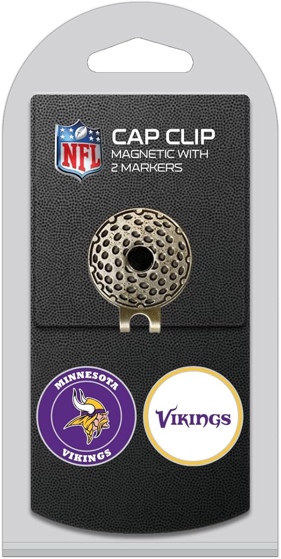 TG NFL Minnesota Vikings Golf Cap Clip 2 Magnetic Ball Markers