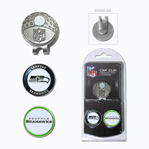 TG NFL Seattle Seahawks Golf Cap Clip 2 Magnetic Ball Markers