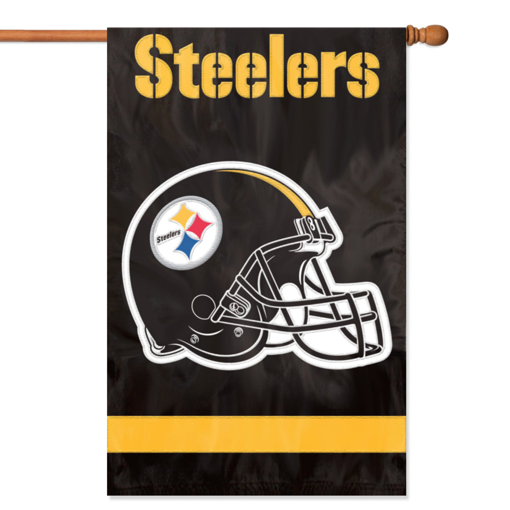 Party Animal NFL Pittsburgh Steelers 2-Sided 44" X 28" Applique Banner Flag