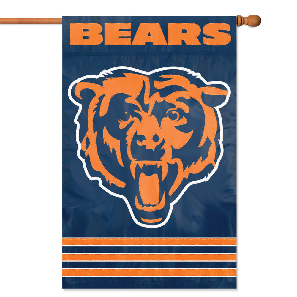 Party Animal NFL Chicago Bears 2-Sided 44" X 28" Applique Banner Flag