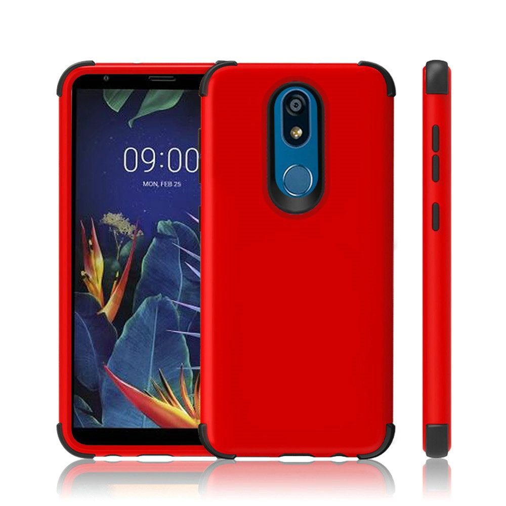 GSA Rubberized Shockproof Hybrid Case for LG K40, Harmony 3 Red/Black