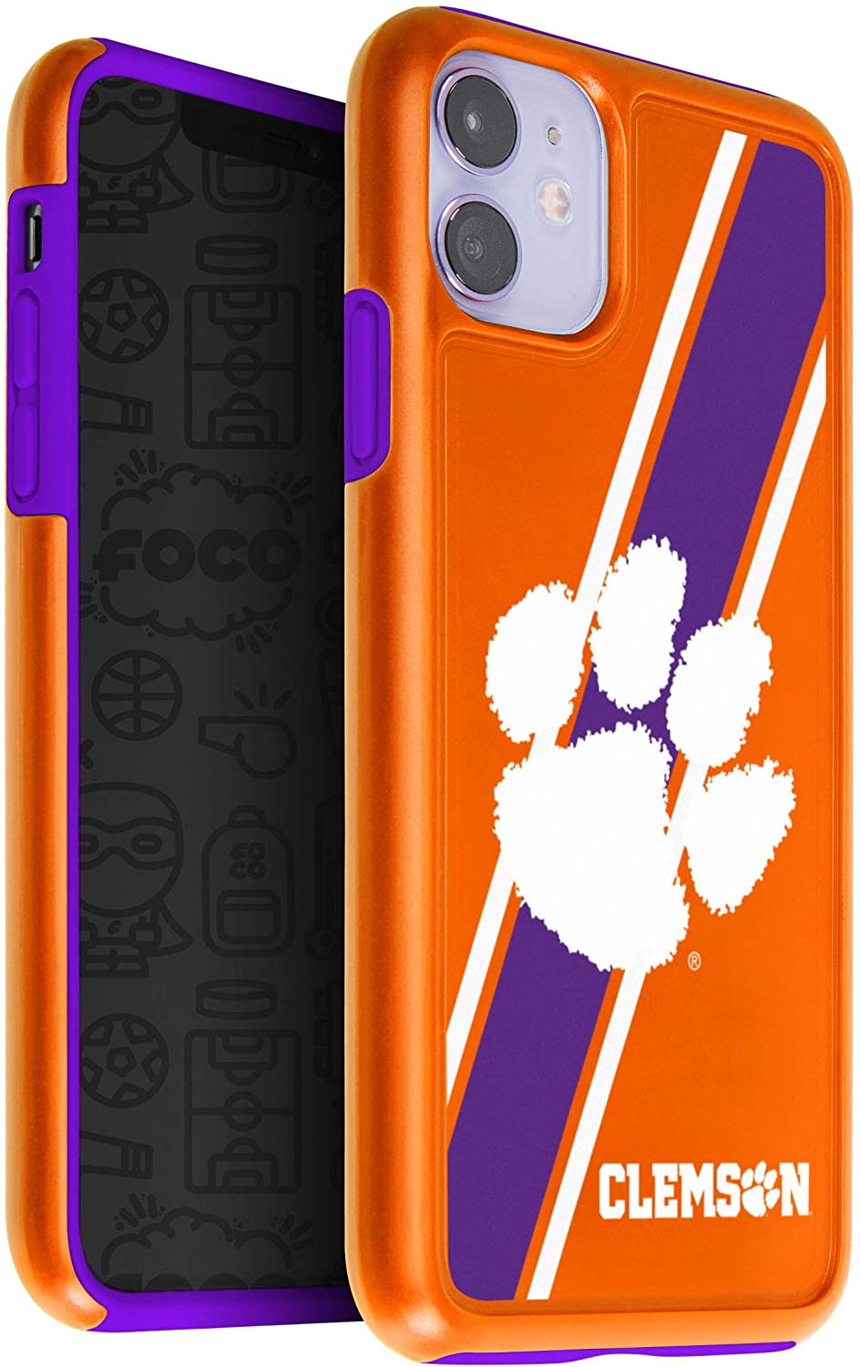 FOCO NCAA Clemson Tigers Dual Hybrid Case for iPhone 11 & XR (6.1")