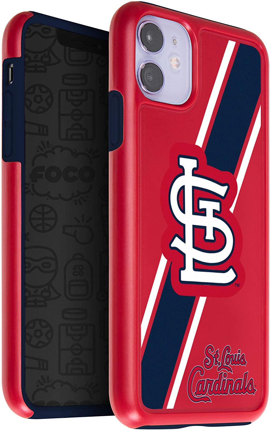 FOCO MLB St. Louis Cardinals Dual Hybrid Case for iPhone 11 & XR (6.1")