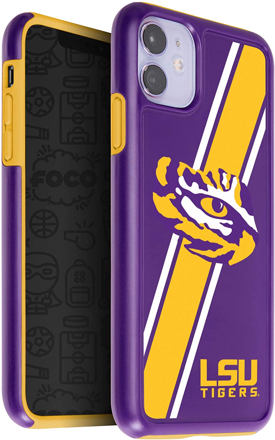 FOCO NCAA LSU Tigers Dual Hybrid Case for iPhone 11 & XR (6.1")