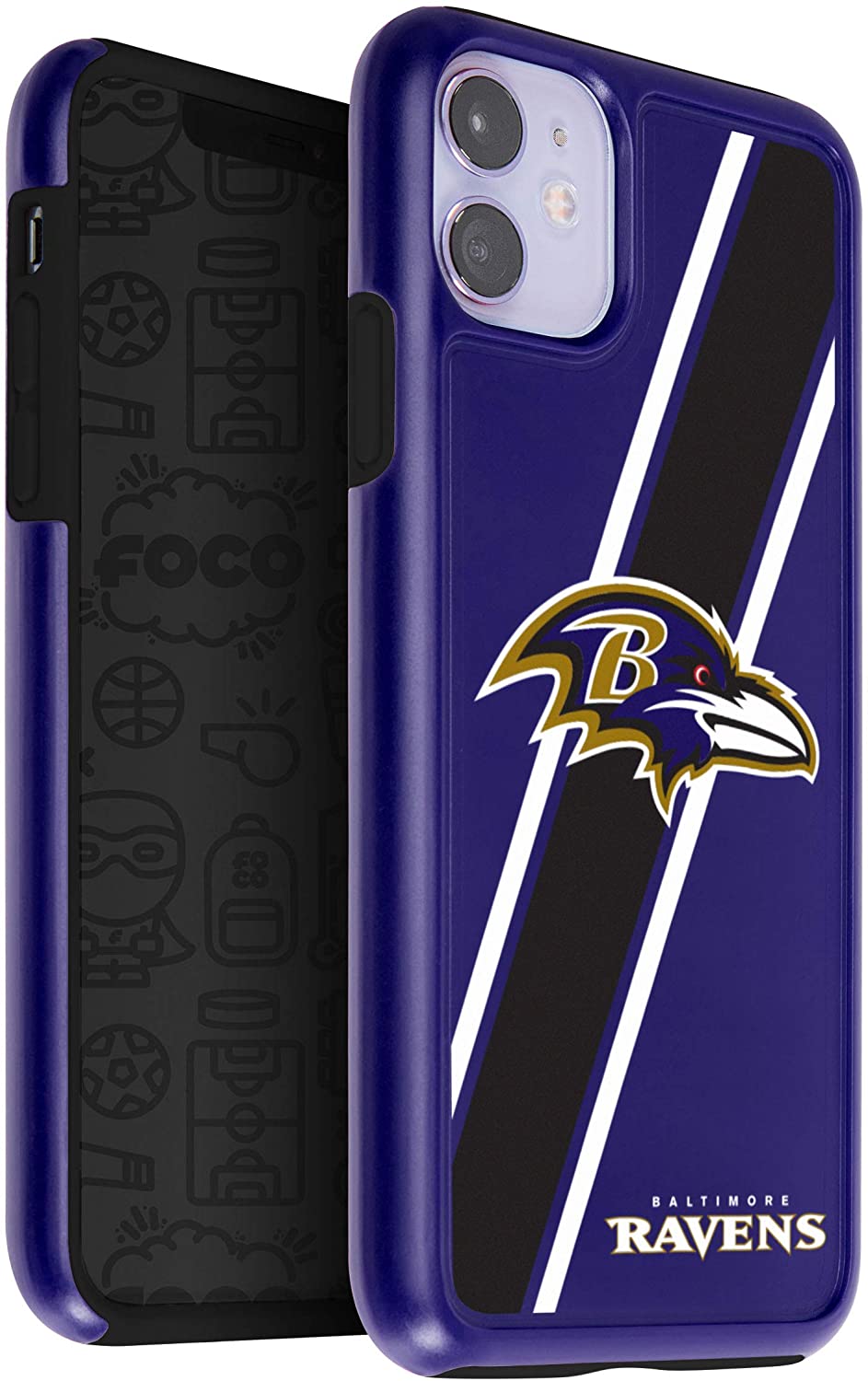FOCO NFL Baltimore Ravens Hybrid Case for iPhone 11 Pro, X & XS (5.8)
