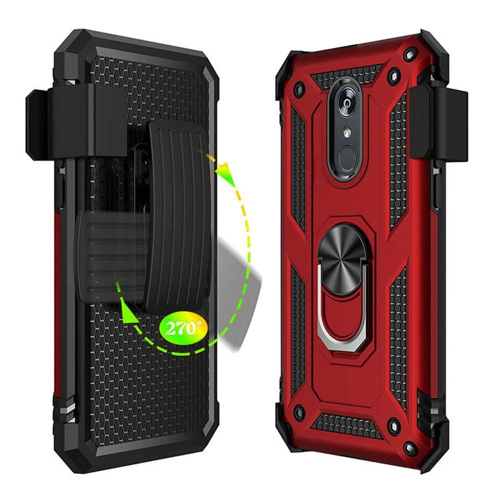 GSA Shockproof Holster Case For LG Aristo 4 Plus/Journey LTE/K30 2019 Red/Black