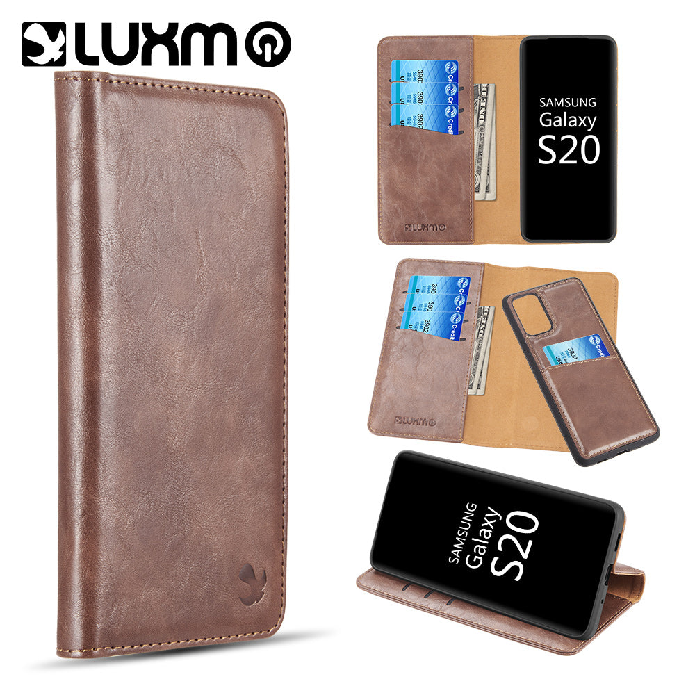 GSA Gentleman Detachable Wallet Case for Samsung Galaxy S20 (6.2") - Brown