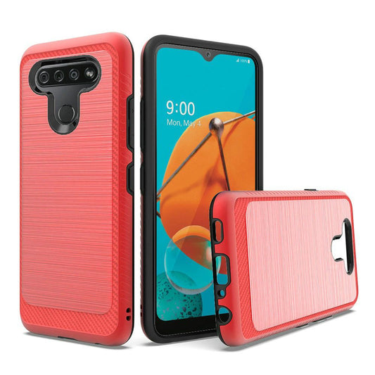 GSA Hybrid Brushed Case w/Edge Design for LG K51 - Red