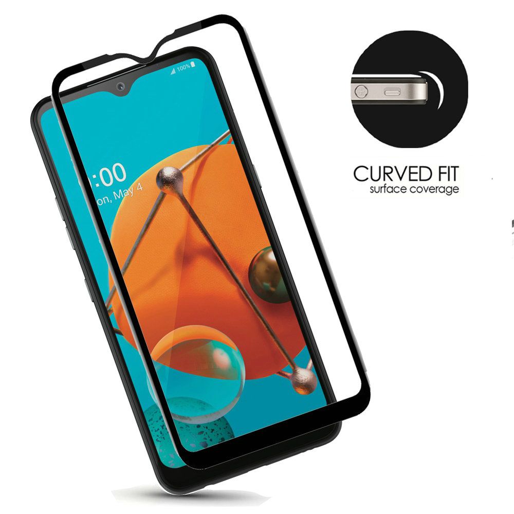 GSA Premium Black Boarder Tempered Glass for LG K51 Pack of 2