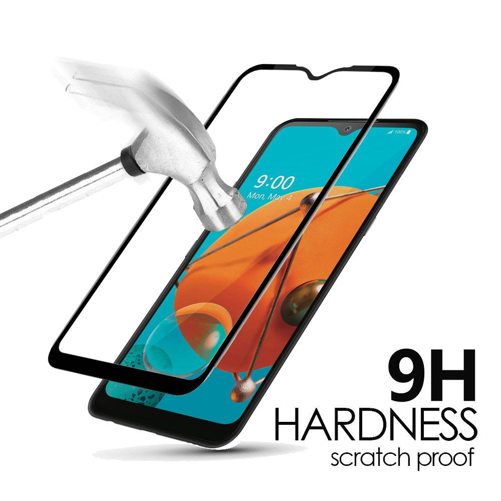 GSA Premium Black Boarder Tempered Glass for LG K51 Pack of 2