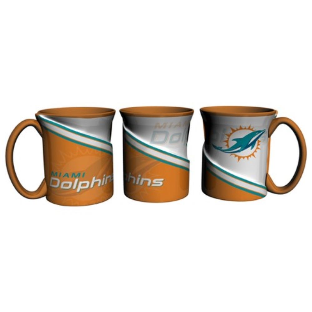 Boelter Brands NFL Licensed Miami Dolphins Large Twisted Mug 18 OZ