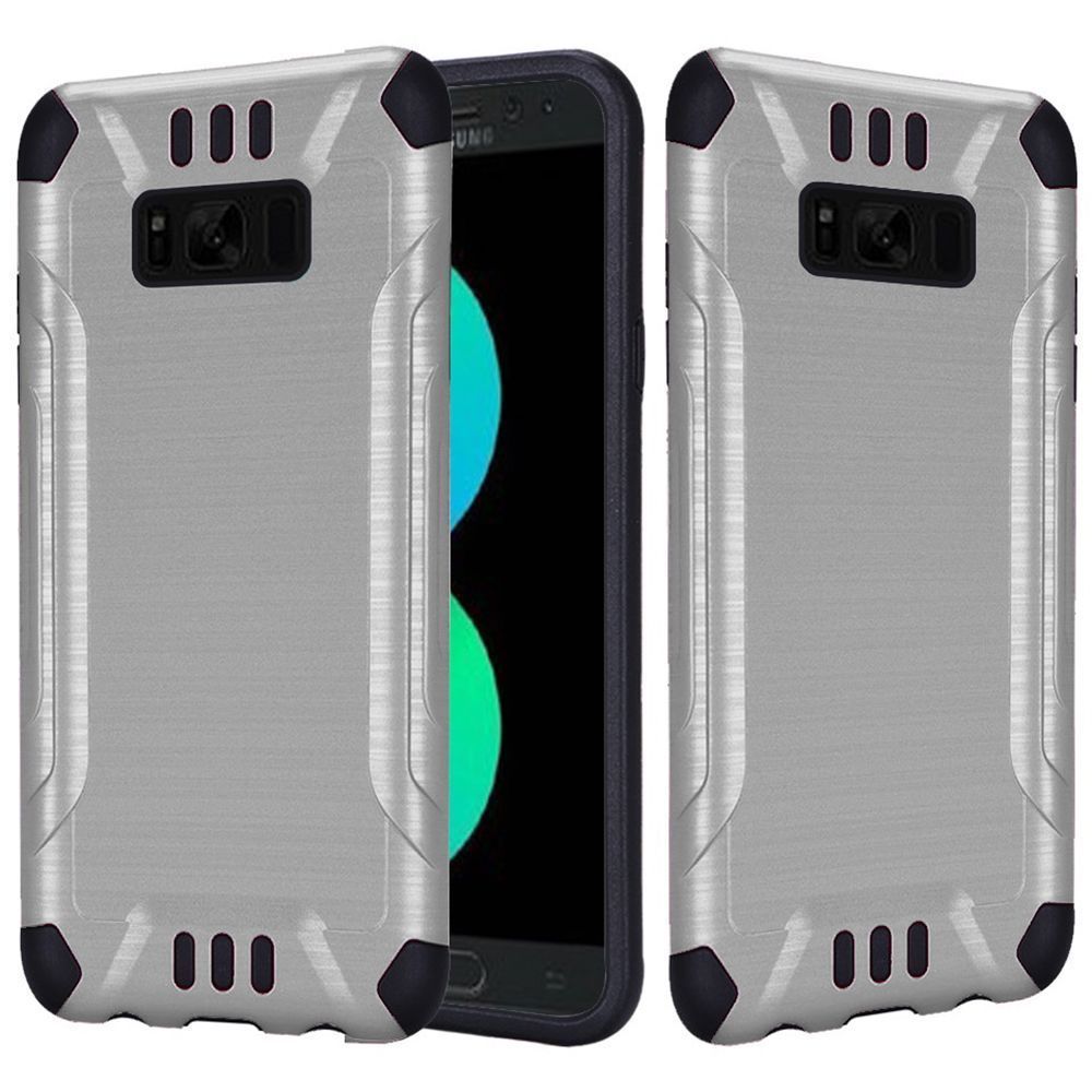 GSA Brushed Armor Hybrid Case For Samsung S8 Plus - Silver/Black