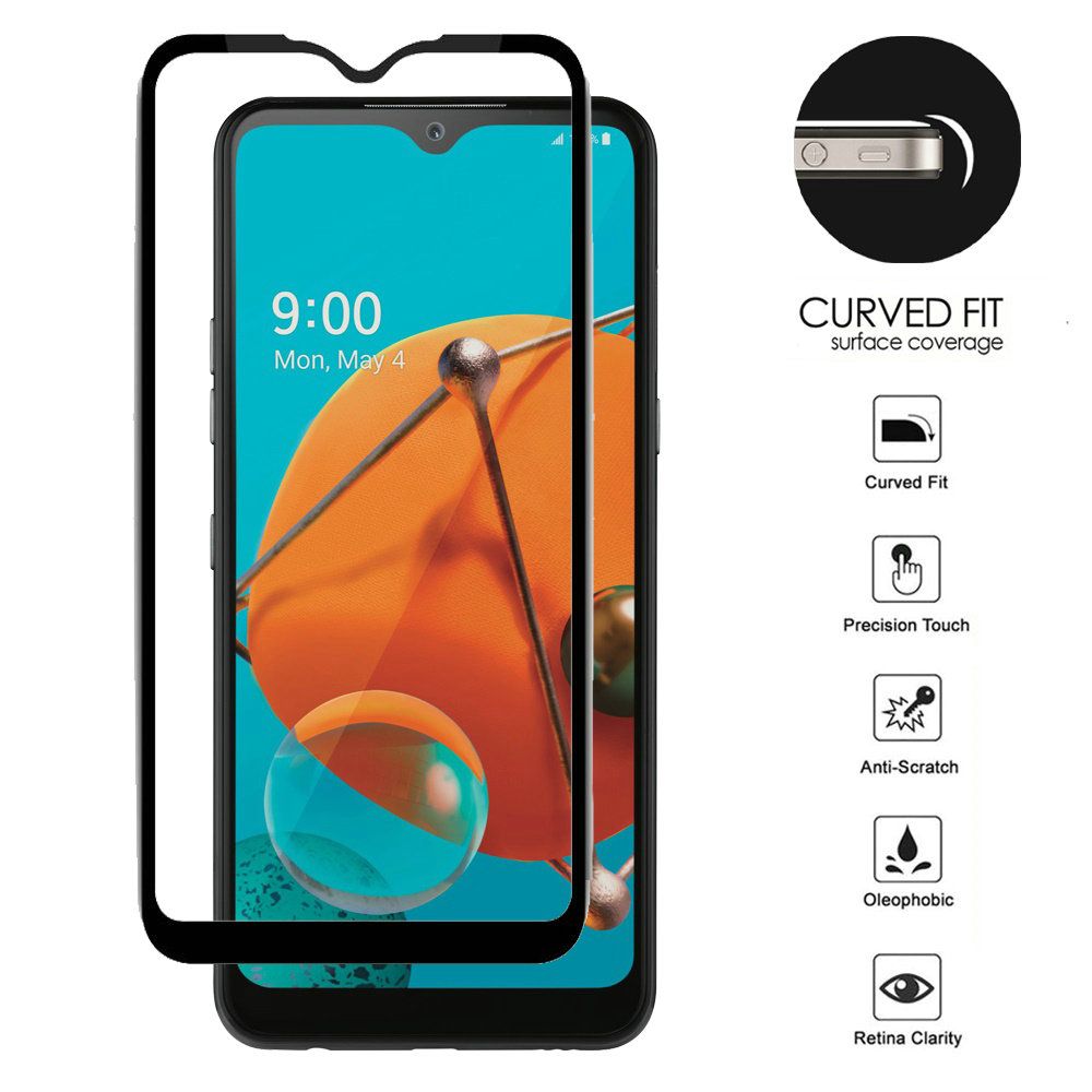 GSA Black Boarder Tempered Glass Book for LG K51 Pack of 2
