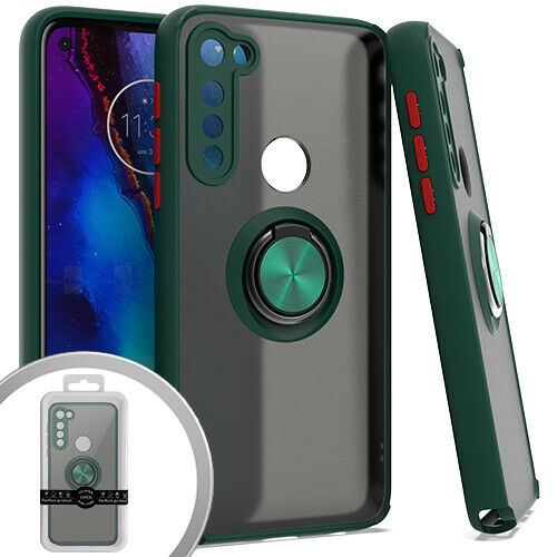 GSA Matte Case w/Ring Stand for Moto G Stylus 2020,XT2043 - Green/Red