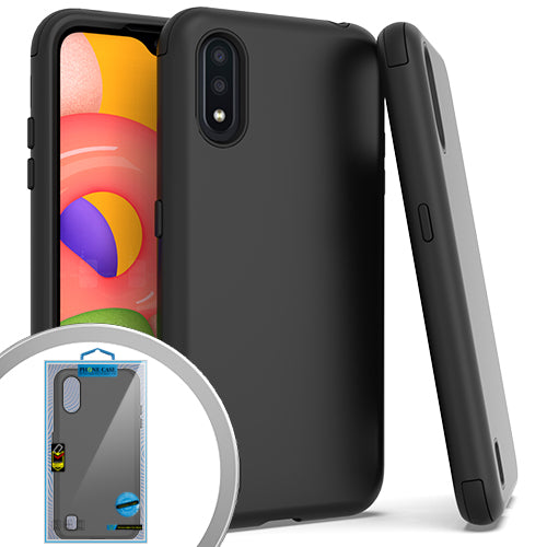 GSA Slim Rubber Armor Hybrid Case for Samsung Galaxy A01 - Black