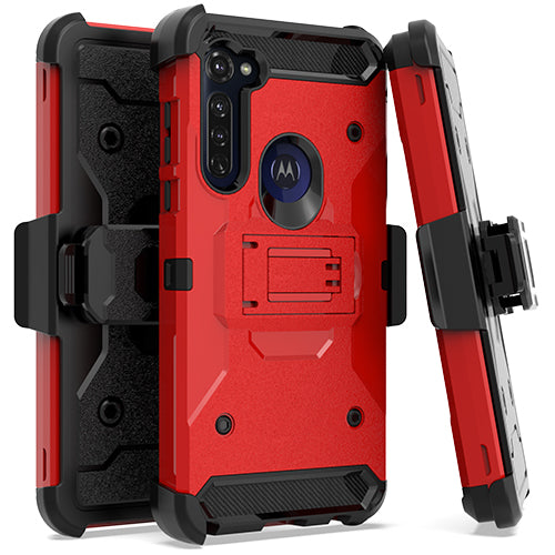 GSA Holster Case Kickstand for Moto G Stylus 2020 xt2043 - Red Black