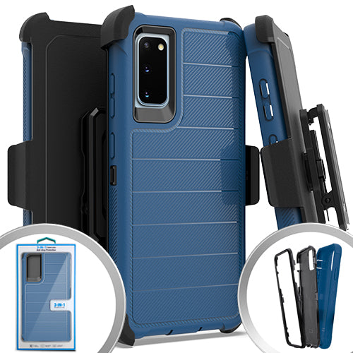 GSA Textured Stripe Holster Case for Samsung Galaxy S20 6.2" Blue/Black