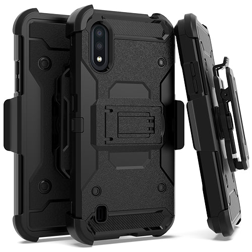 GSA Tough Holster Case Kickstand for Samsung Galaxy A01 - Black