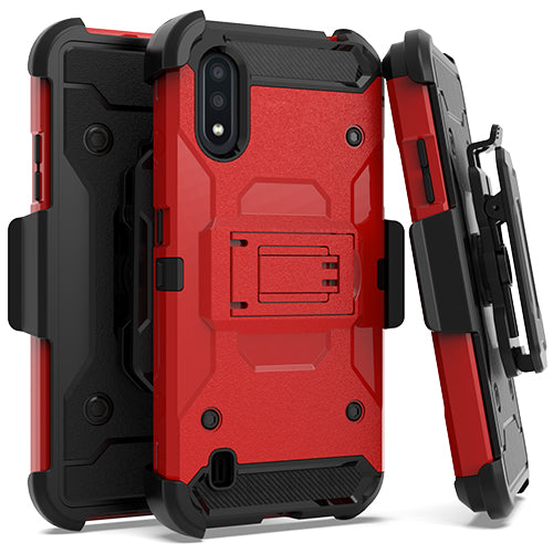 GSA Tough Holster Case w/Kickstand For Samsung Galaxy A01 - Red