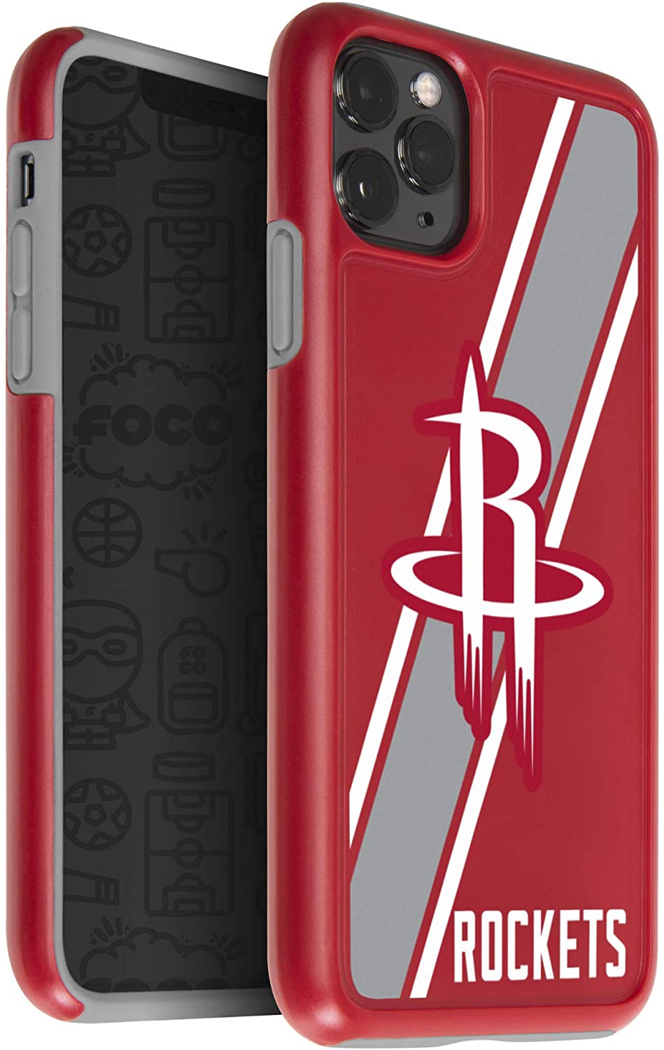 FOCO NBA Houston Rockets Dual Hybrid Case for iPhone 11 Pro, X & XS (5.8")