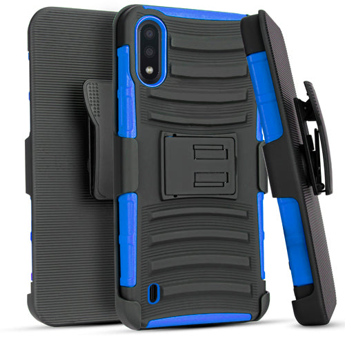 Emax Holster Case Stand for Samsung Galaxy A01 - Black/Blue