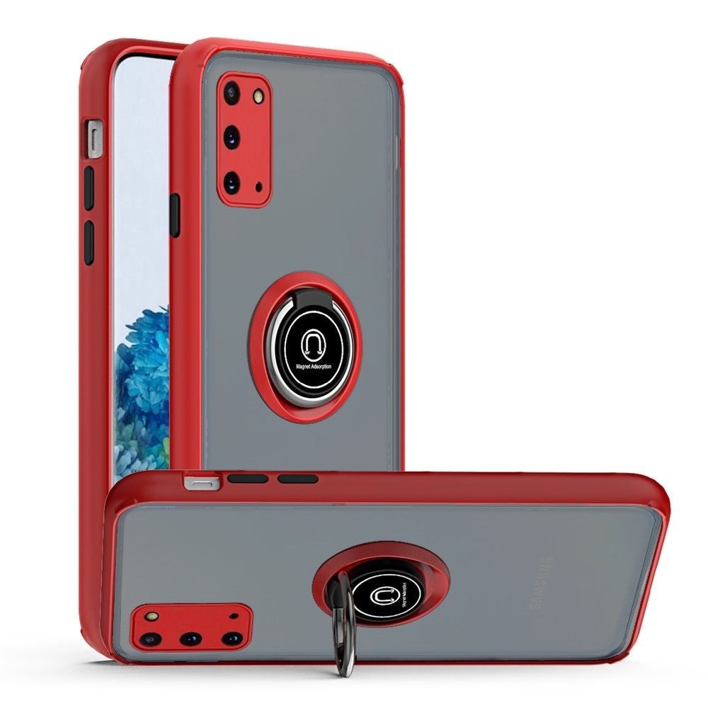 GSA Premium Matte Case w/Ring Stand1e for Samsung S20 6.2"/S11e - Clear/Red