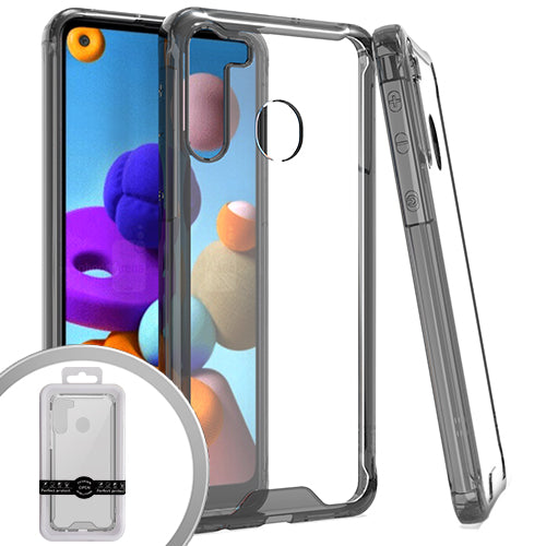 GSA Pro Skin Transparent Bumper Case for Samsung Galaxy A21 - Clear/Smoke