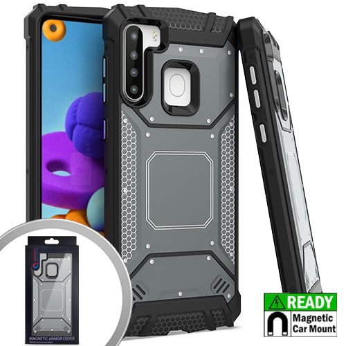 GSA Screw Metal Jacket Case for Samsung Galaxy A21 - Gray/Black