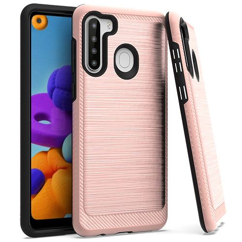 GSA Brushed Case w/Edge for Samsung Galaxy A21 - Rose Gold