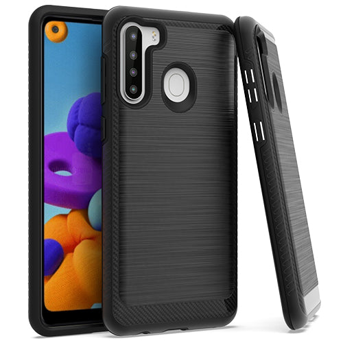 GSA Brushed Case w/Edge Design for Samsung Galaxy A21 - Black
