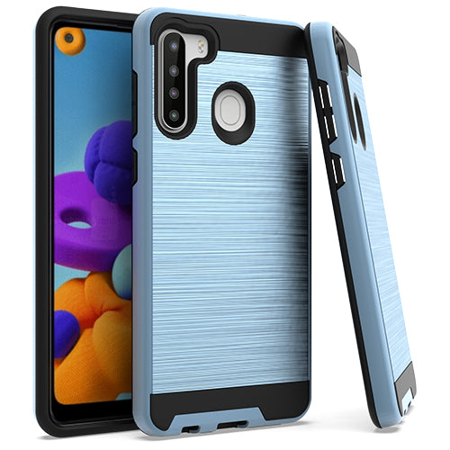 GSA Slim Dual Layer Brushed Case for Samsung A21 - Blue/Black